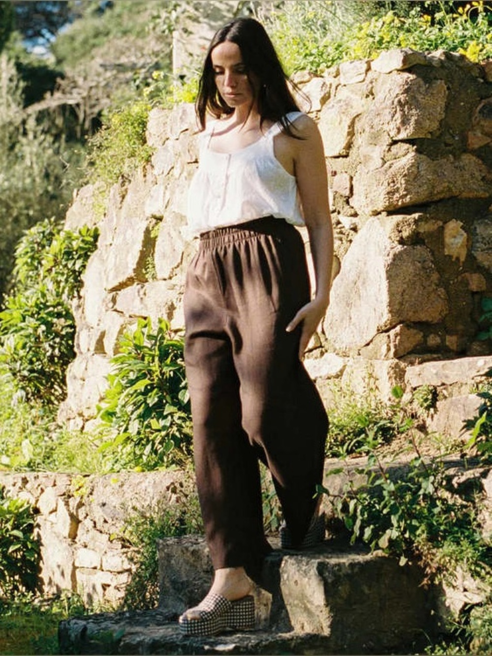 HARLY JAE 100% Linen Aura Pull On Wide Leg Size Small VGUC